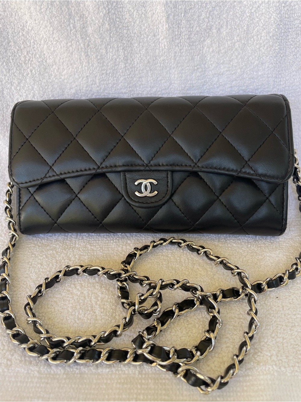 🖤AUTH. CHANEL CLASSIC FLAP LONG WALLET WITH SILVER TONE HARDWARE 🖤 - Picture 11 of 11
